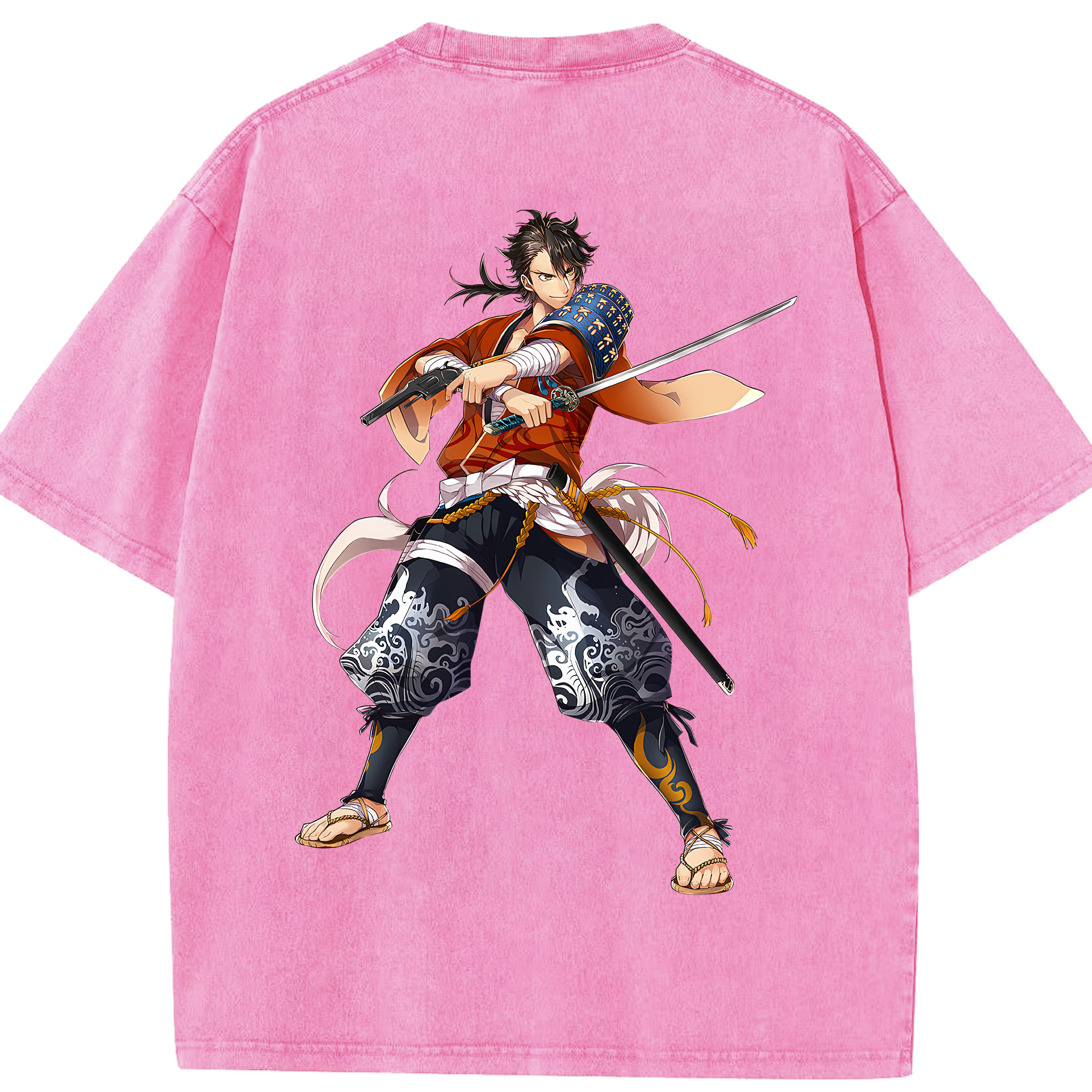 （画像用） 刀剣乱舞 Touken Ranbu 綿100% ヴィンテージ風 半袖Tシャツ（背面プリント）